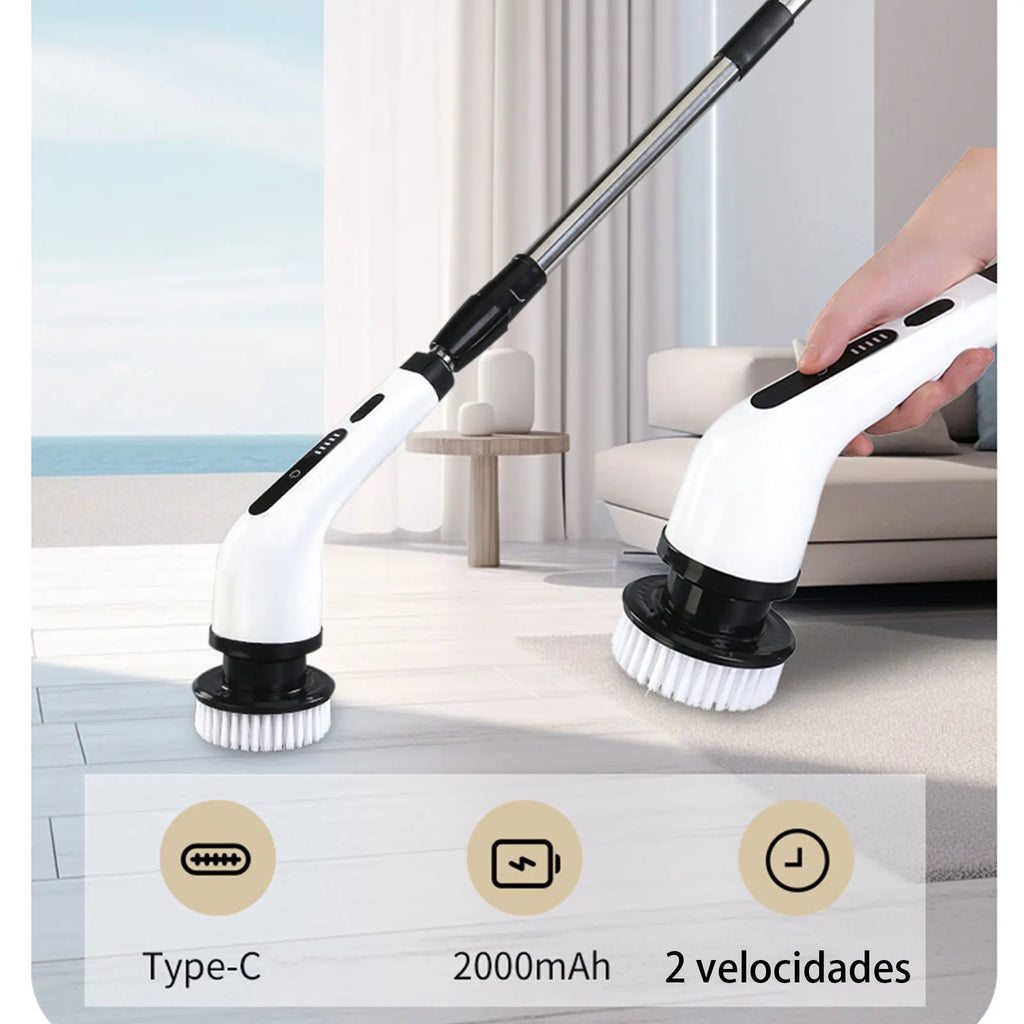 Escova Elétrica de Limpeza 9 em 1, 2000 mAh – Para Sala, Casa de Banho e Cozinha