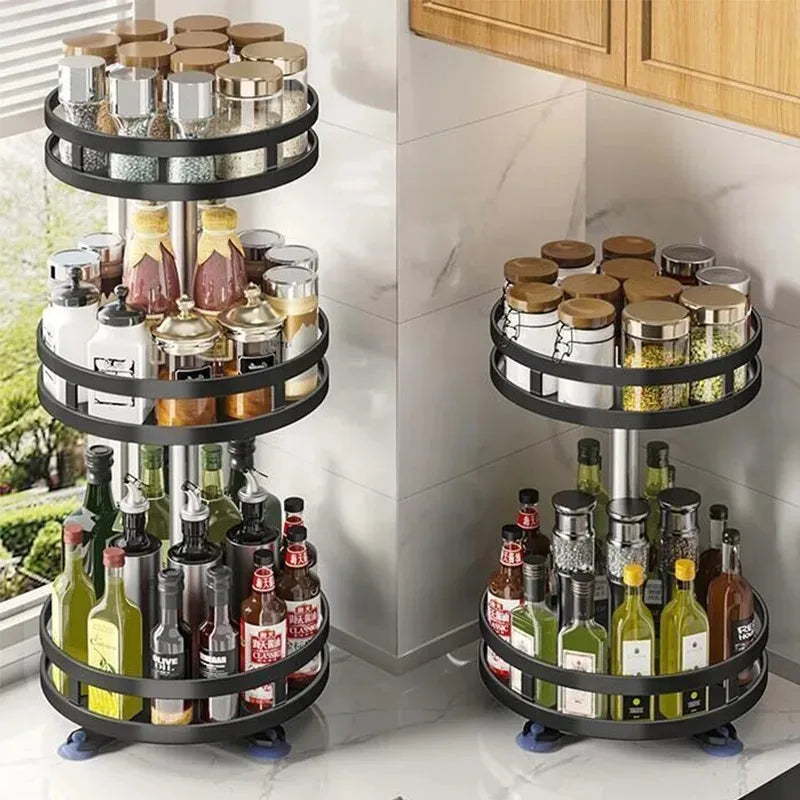 Porta-Temperos Giratório 360° | Organizador de Cozinha Antiderrapante