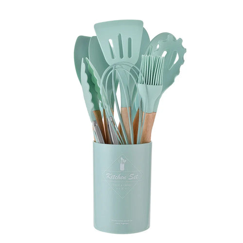 Kit de Utensílios de Cozinha em Silicone 12 Peças – Antiaderente