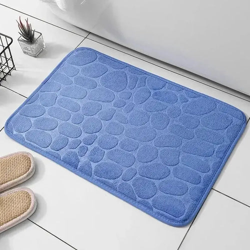 Tapete de Espuma de Memória em Veludo Gravado para Casa de Banho e Sala de Estar Antiderrapante