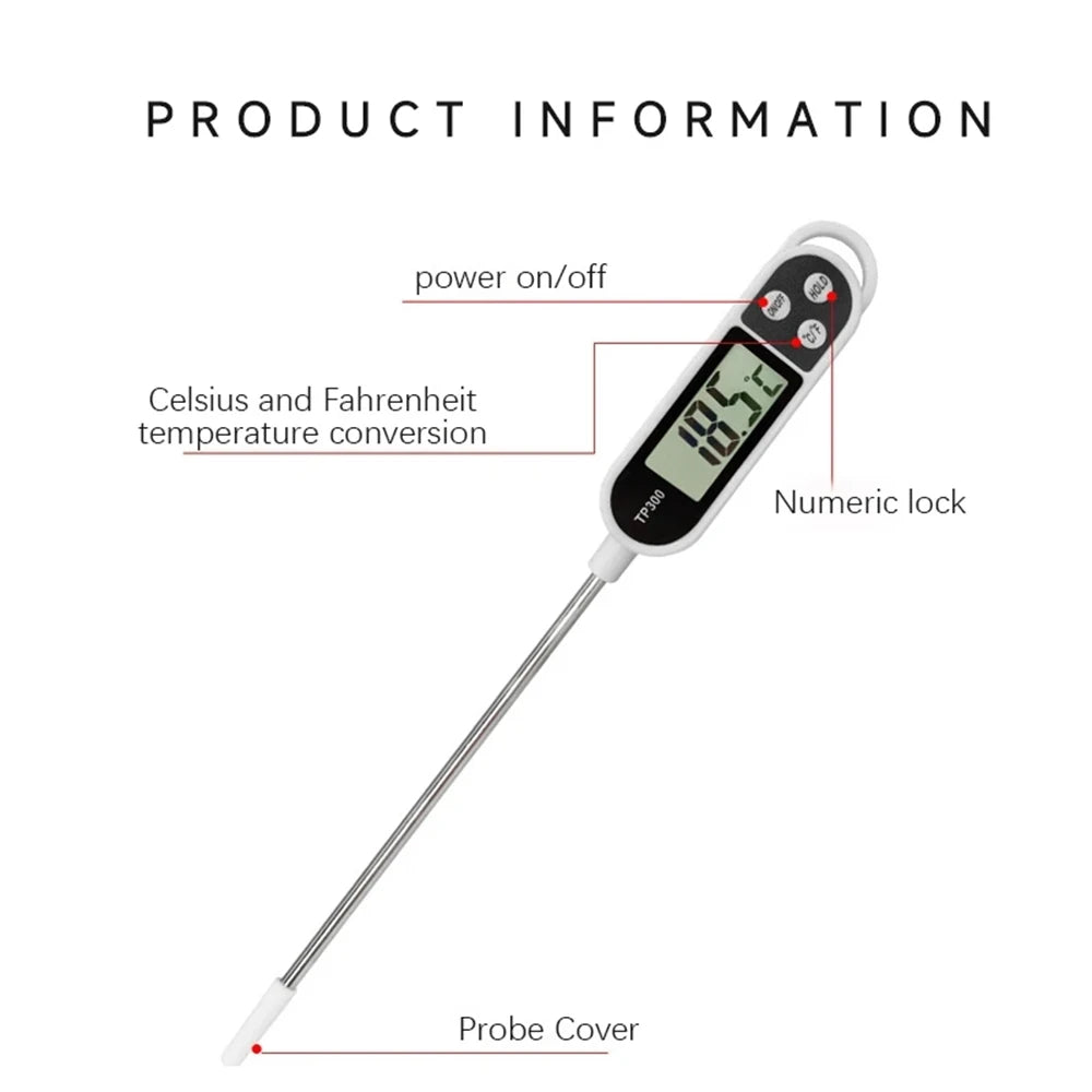 Termómetro Digital de Cozinha TP300 – Para Carne, Óleo, Água e BBQ