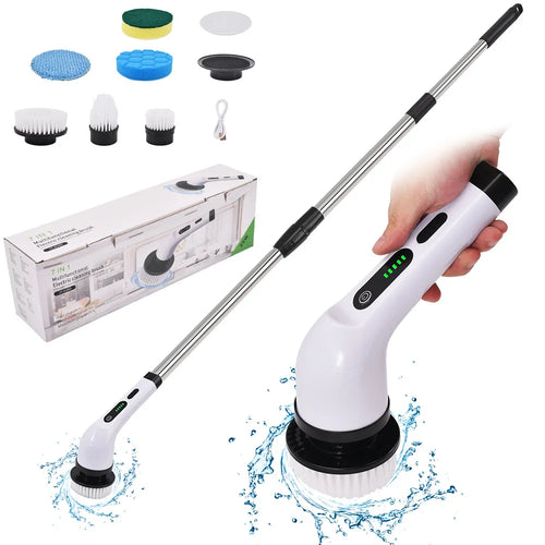 Escova Elétrica de Limpeza Multifunções com Cabo Extensível