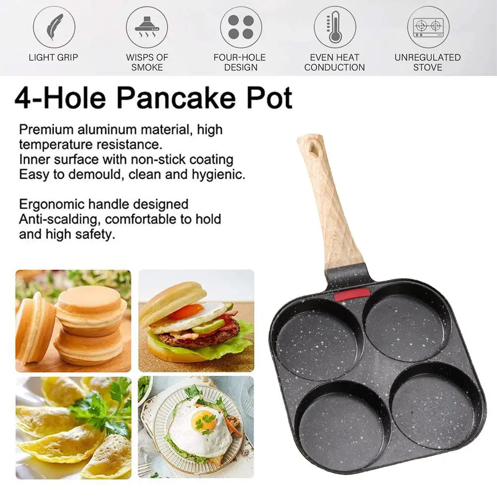 Frigideira Antiaderente 4 Cavidades para Ovos – Panquecas, Omeletes e Ovos Estrelados