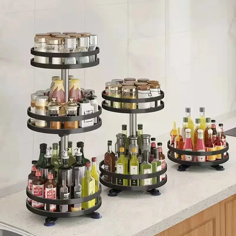 Porta-Temperos Giratório 360° | Organizador de Cozinha Antiderrapante