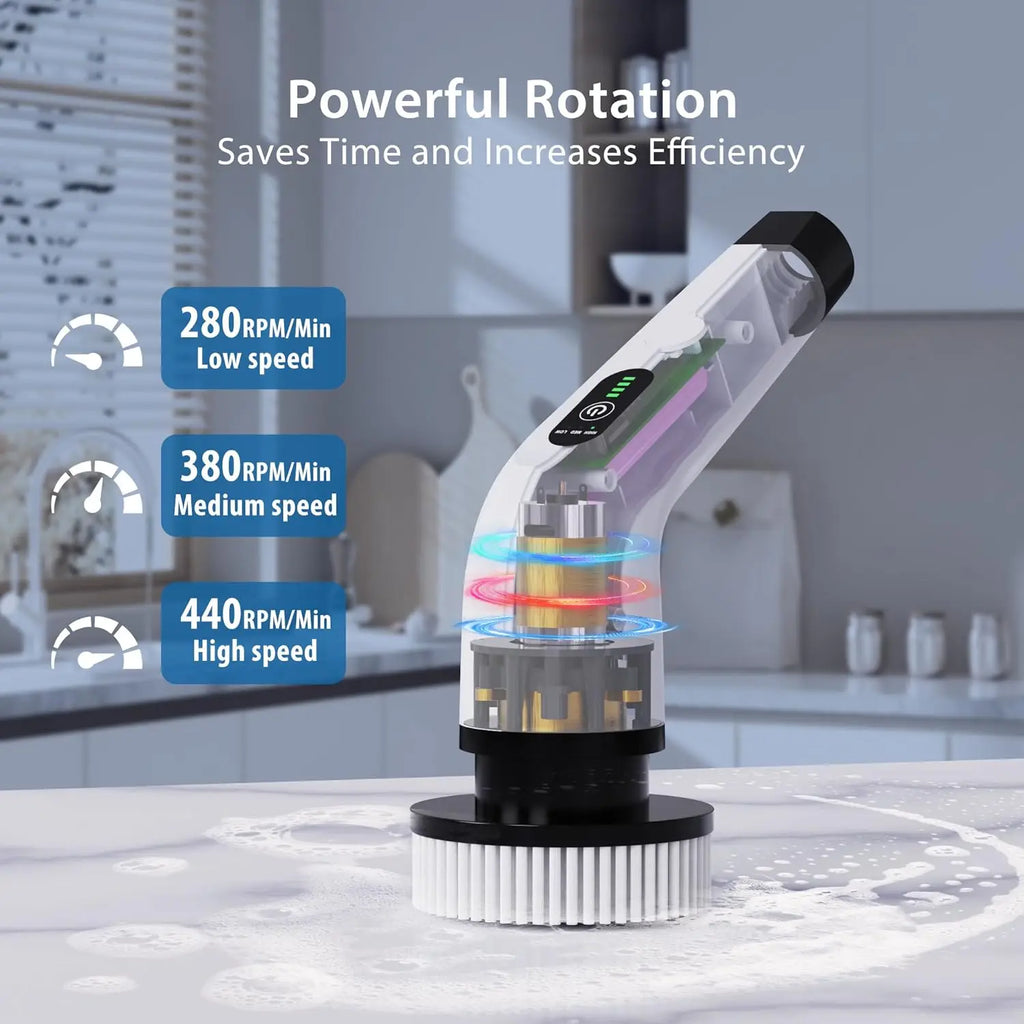 Escova Elétrica de Limpeza Multifunções com Cabo Extensível