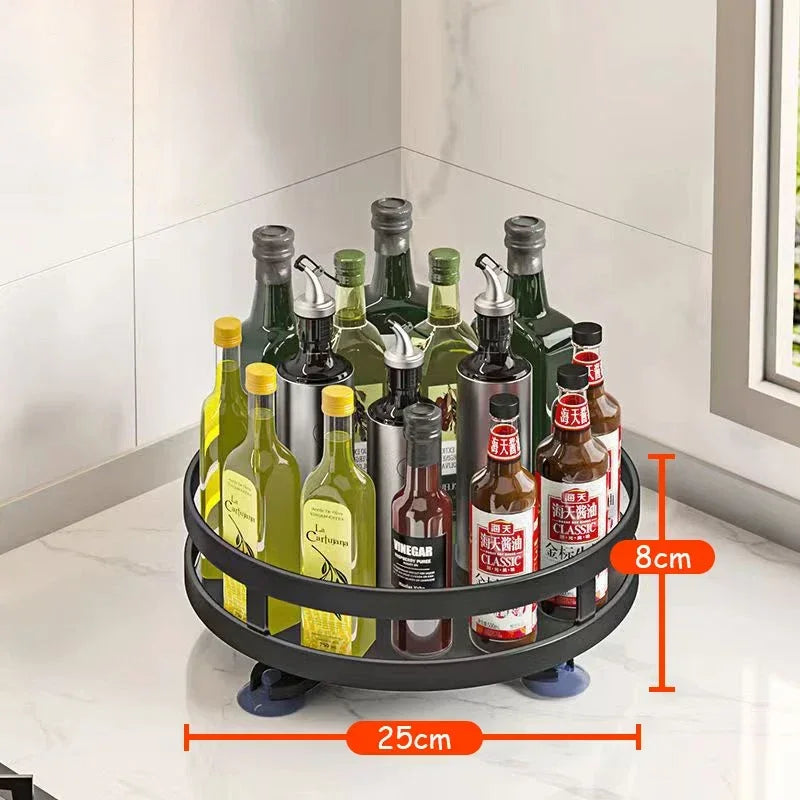 Porta-Temperos Giratório 360° | Organizador de Cozinha Antiderrapante