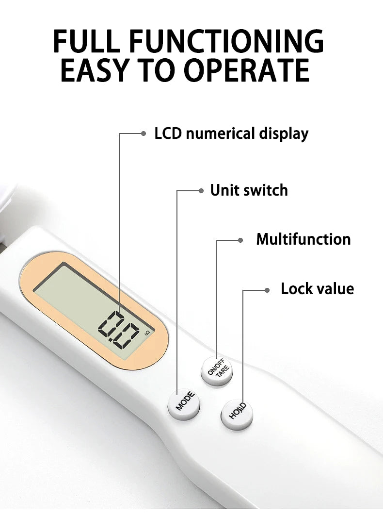 Colher Balança Digital LCD para Cozinha – 500g / 0,1g para Café, Chá e Açúcar